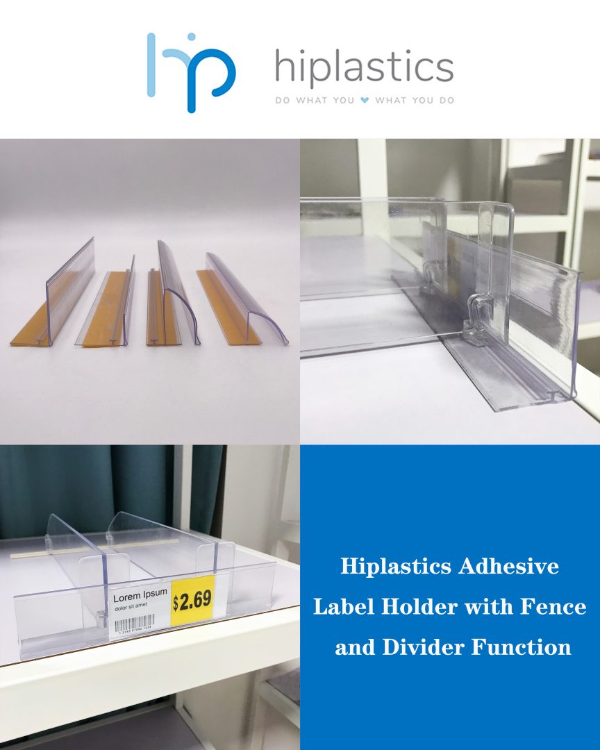 Hiplastics Adhesive Label Holder with Fence and Divider插图
